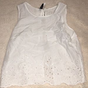 White eyelet tank top
